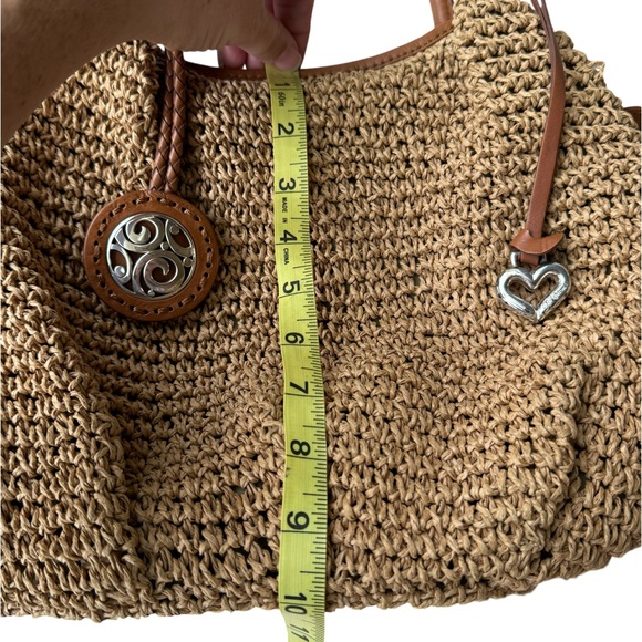Brighton London Groove Raffia Handbag Tan Bag Leather Trim - Picture 5 of 11
